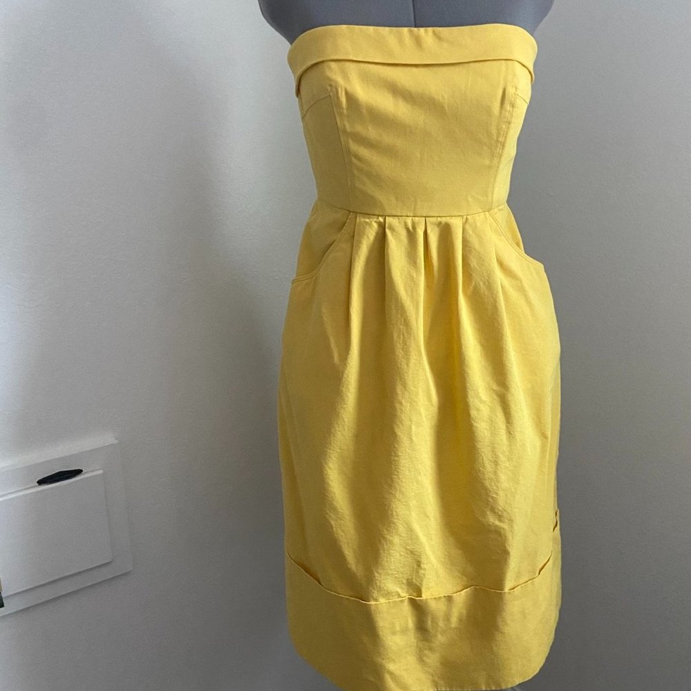 BHLDN yellow mid length dress. Size 6.